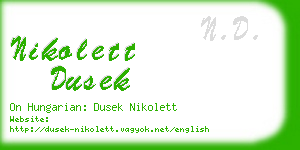 nikolett dusek business card